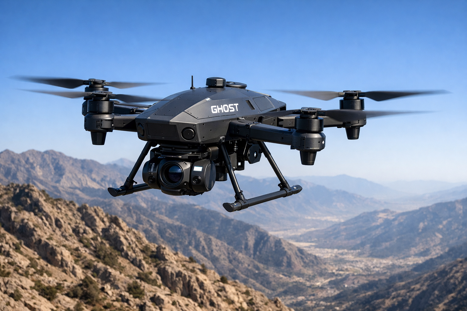 Ghost reconnaissance drone in operation