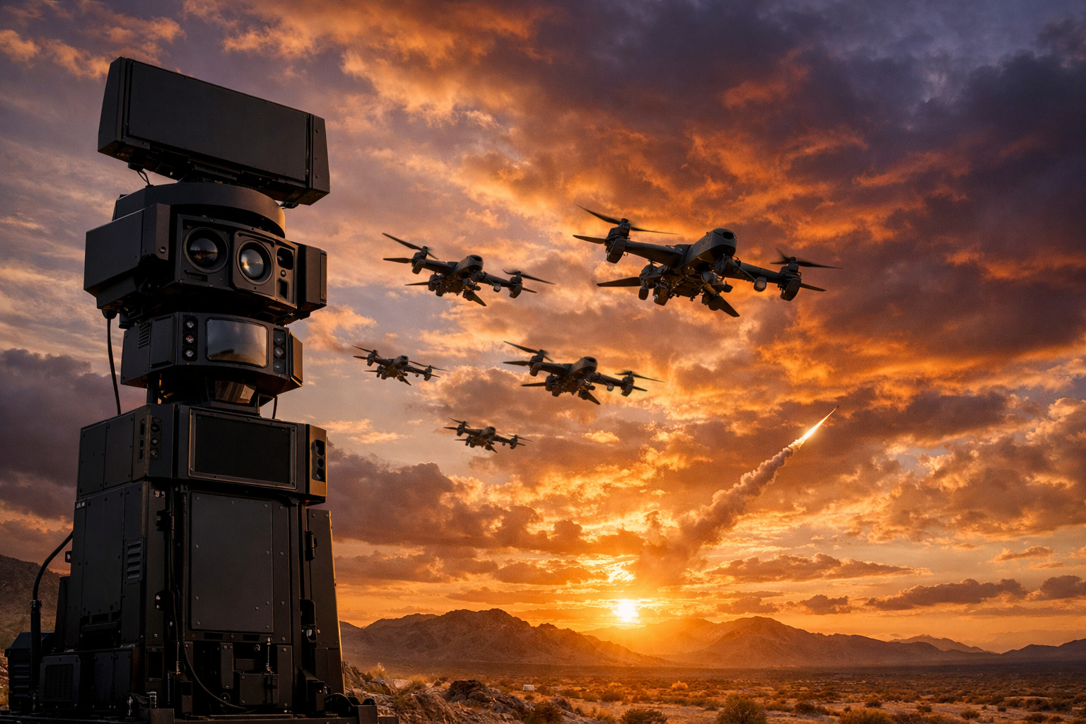 Autonomous defense aircraft on mission operations